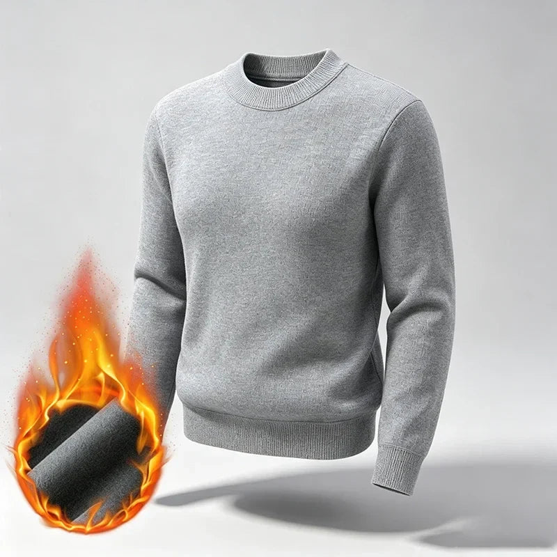 Herren Mock-Neck Pullover Langarm Basic Strickpullover