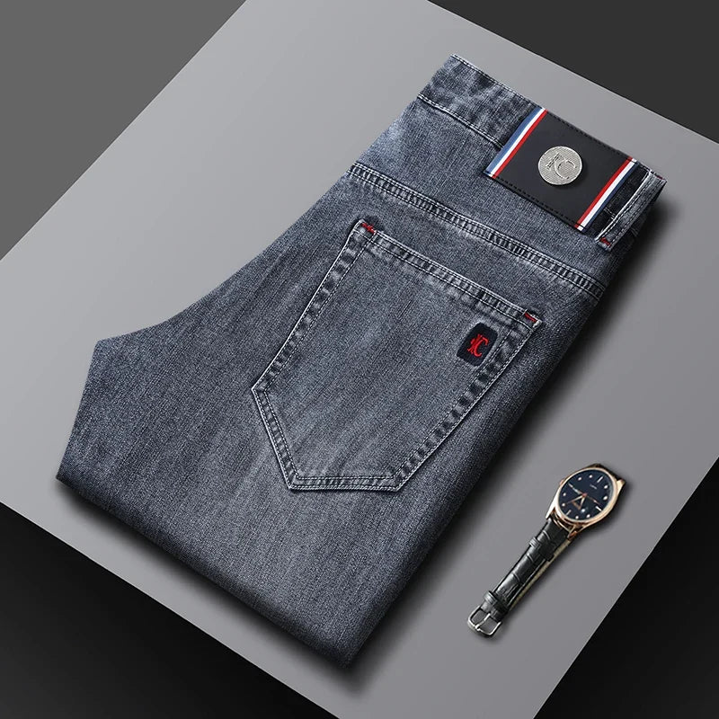 Jeans Herren Denim Hose Dunkelgrau Regular Fit