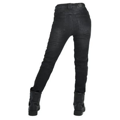 Motorradjeans Damen mit Protektoren Schwarze oder Blaue Motorradhose im Slim Fit Stil