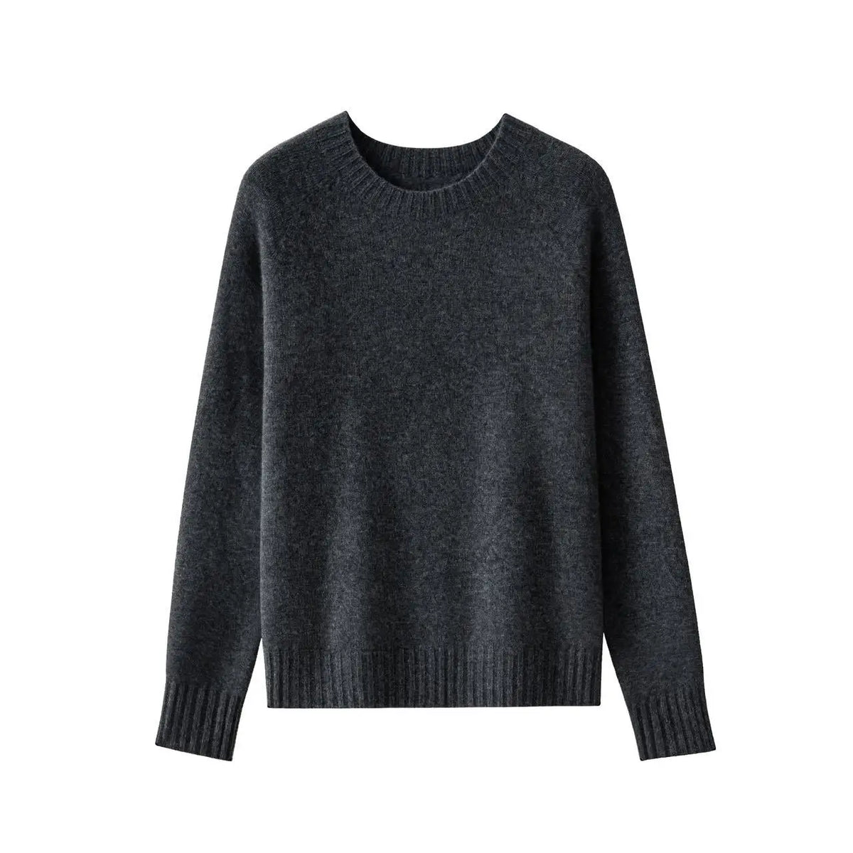 Damen Pullover Rundhals Langarm Strickpullover Einfarbig