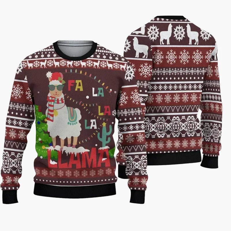 Herren Weihnachts-Pullover Lustig Ugly Christmas Sweater „Christmas Bros“ mit Santa & Jesus – Perfekt für Weihnachtsfeiern