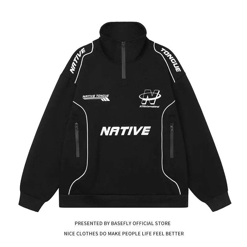 Unisex Trainingsjacke Sportliche Jacke Stehkragen Reißverschluss