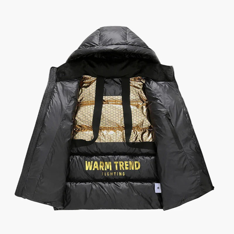 Herren Daunenjacke mit Kapuze – Winter Street Style Pufferjacke, Warm und Bequem