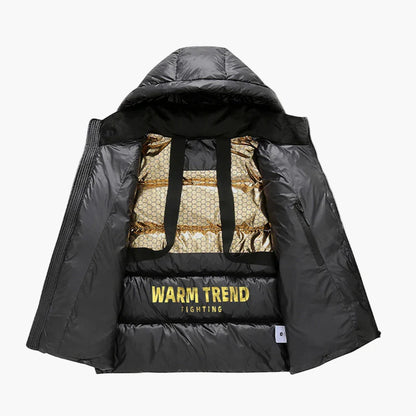 Herren Daunenjacke mit Kapuze – Winter Street Style Pufferjacke, Warm und Bequem