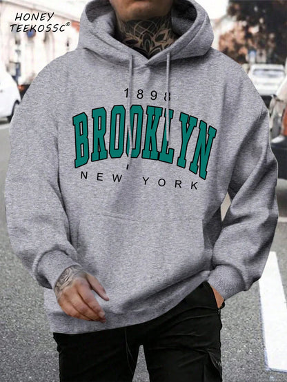 Herren Hoodie mit Kordelzug und Kängurutasche – Verschiedene New York Designs