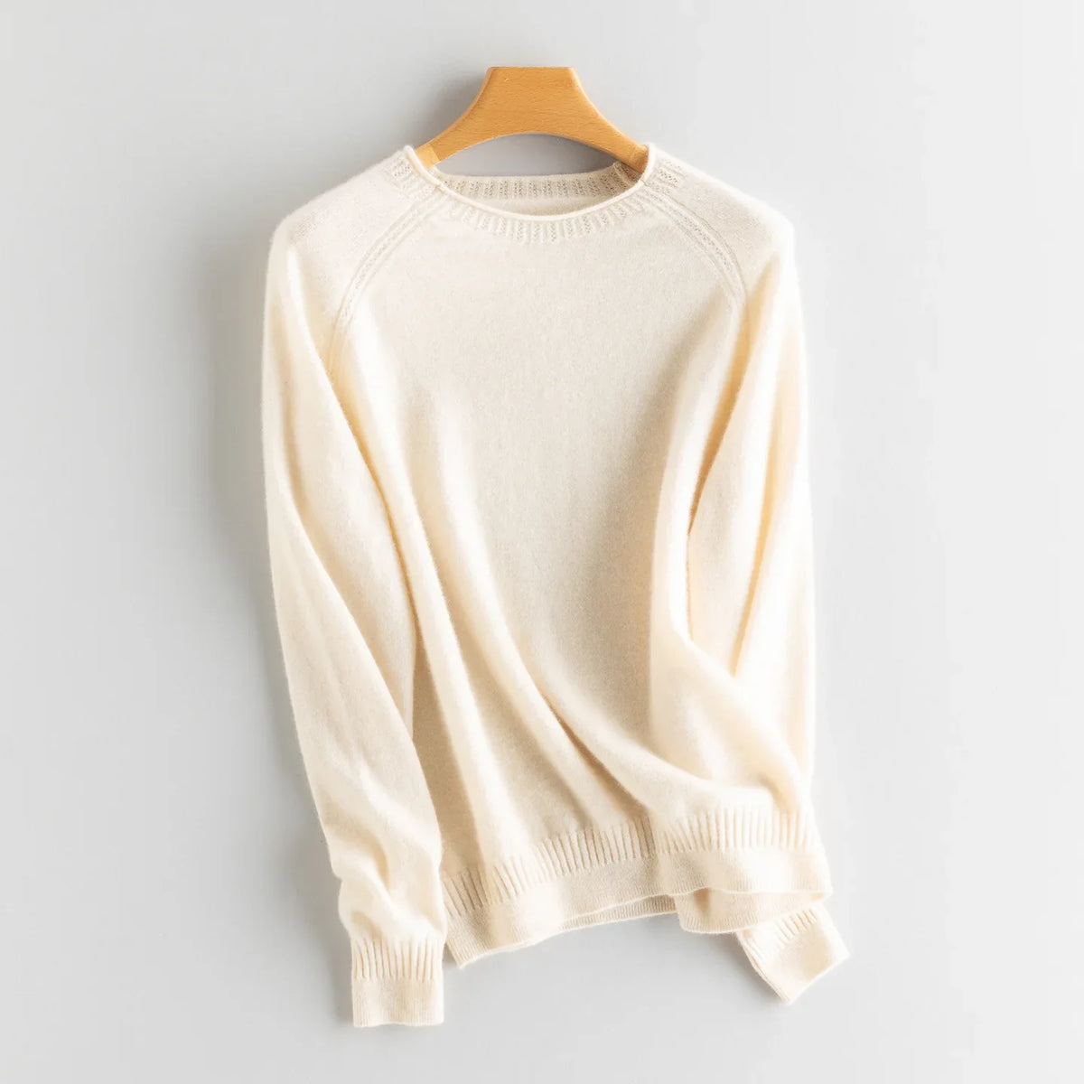 Damen Rundhals Pullover Langarm Feinstrick