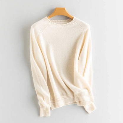 Damen Rundhals Pullover Langarm Feinstrick