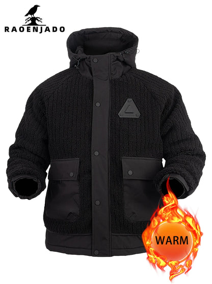 Teddyfleece Winterjacke mit Kapuze & Taschen Herren