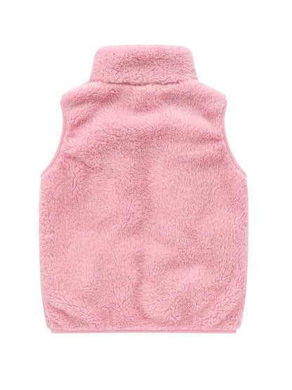 Fleece-Weste für Kinder mit Stehkragen und Reißverschluss
