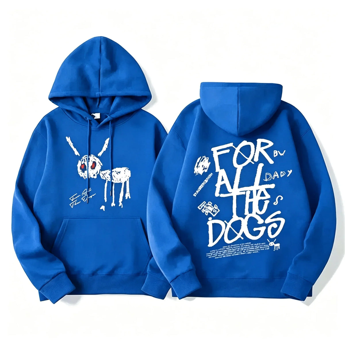 Hoodie Unisex mit Kapuze und Statement-Print auf Vorder- und Rückseite