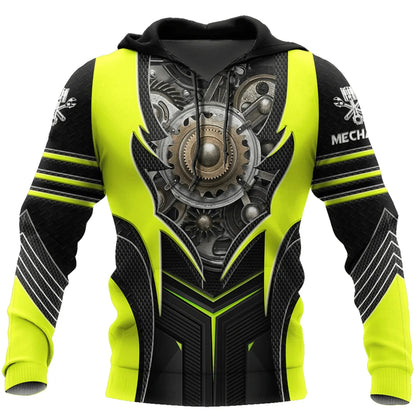 Unisex Kapuzenpullover Hoodie Mechaniker-Motiv Maschinen & Werkzeuge