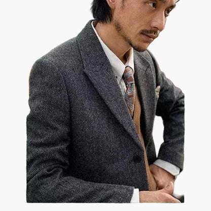Herren Business Anzug – Klassischer Herringbone Stil für Büro und festliche Anlässe