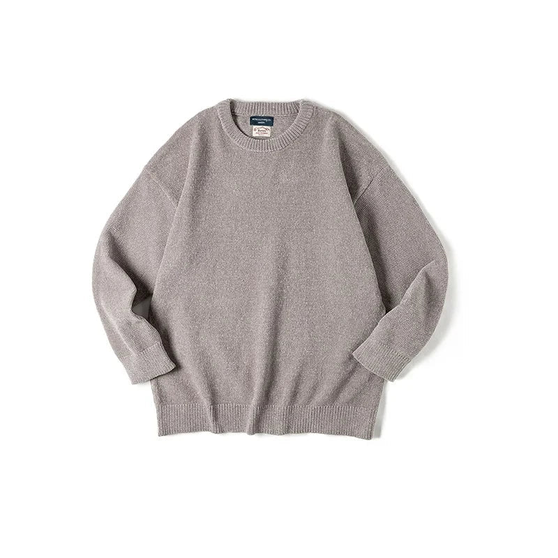 Unisex Langarm Pullover Rundhalsausschnitt Feinstrick meliert