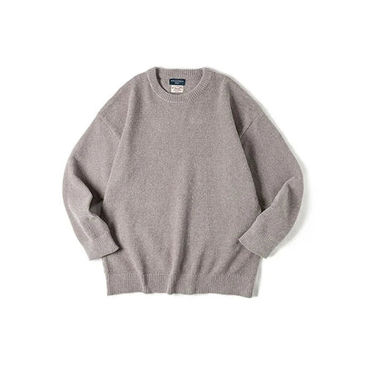 Unisex Langarm Pullover Rundhalsausschnitt Feinstrick meliert