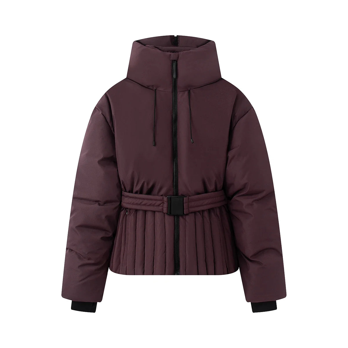 Damen Steppjacke mit Gürtel & Stehkragen, Kurz geschnitten
