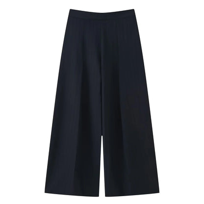 Damen Weite Culotte Hose mit Falten Kurz Weites Bein