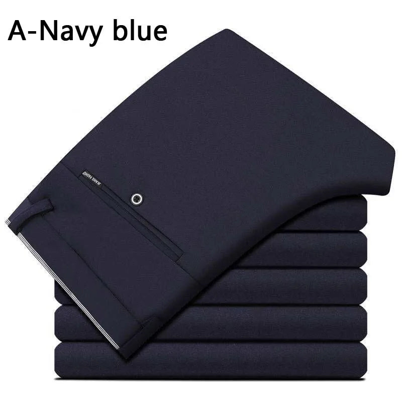 Herren Stretch Businesshose Schwarz Slim Fit Anzughose