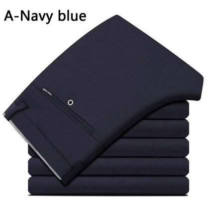 Herren Stretch Businesshose Schwarz Slim Fit Anzughose