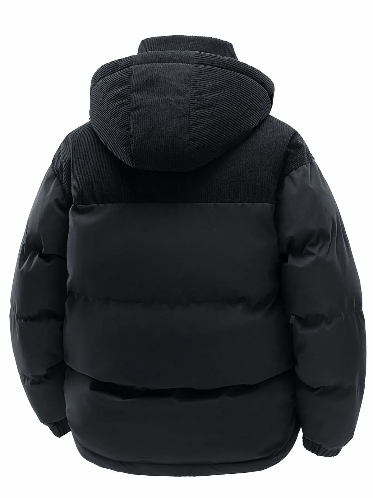 Gepolsterte Winterjacke mit Kapuze und Cord-Details für Herren