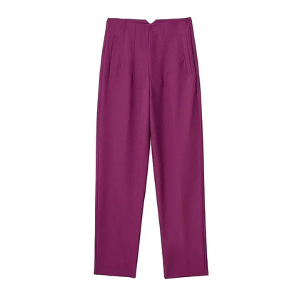 Damen High-Waist Hose Business Elegant Knöchellang
