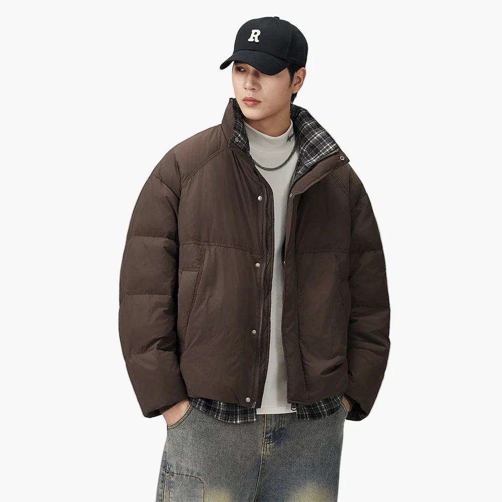 Herren Oversized Pufferjacke im Streetwear-Stil für Alltag und Freizeit