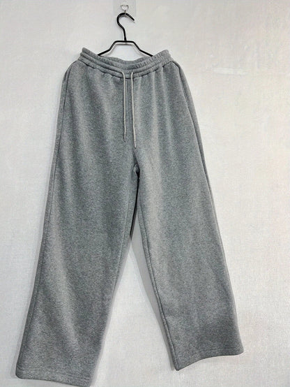 Damen Weite Bein Jogginghose mit Gummibund und Taschen
