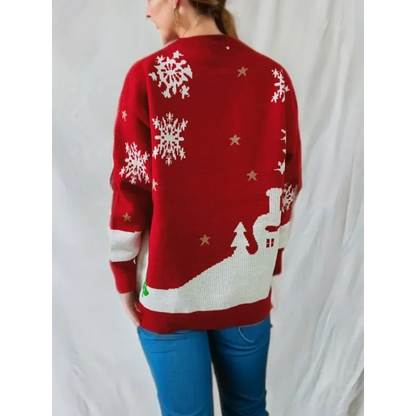 Damen Weihnachtspullover mit Lebkuchenmann-Motiv