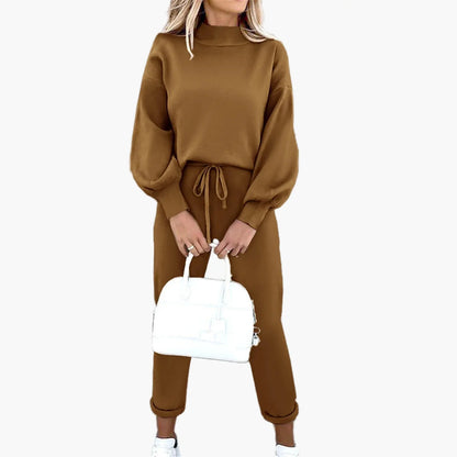 Damen 2-Teiler Lounge Set mit weitem Bein – Modischer Freizeitanzug für Alltag & Streetwear