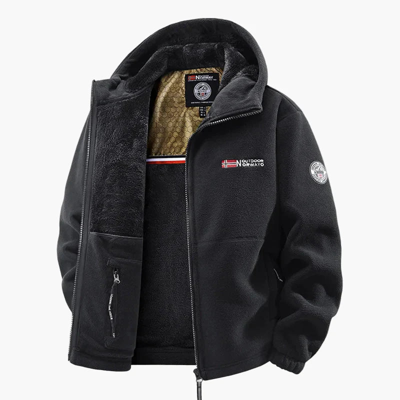 Herren Outdoor Fleecejacke mit Kapuze – Warme Freizeitjacke für Outdoor & Alltag
