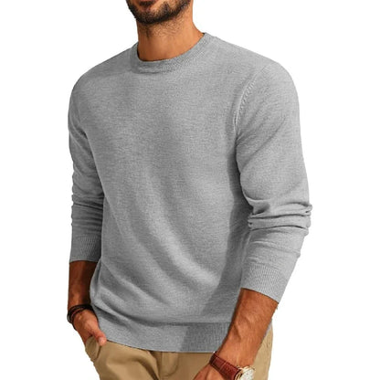 Herren Rundhals Pullover Langarm Basic Strickpullover