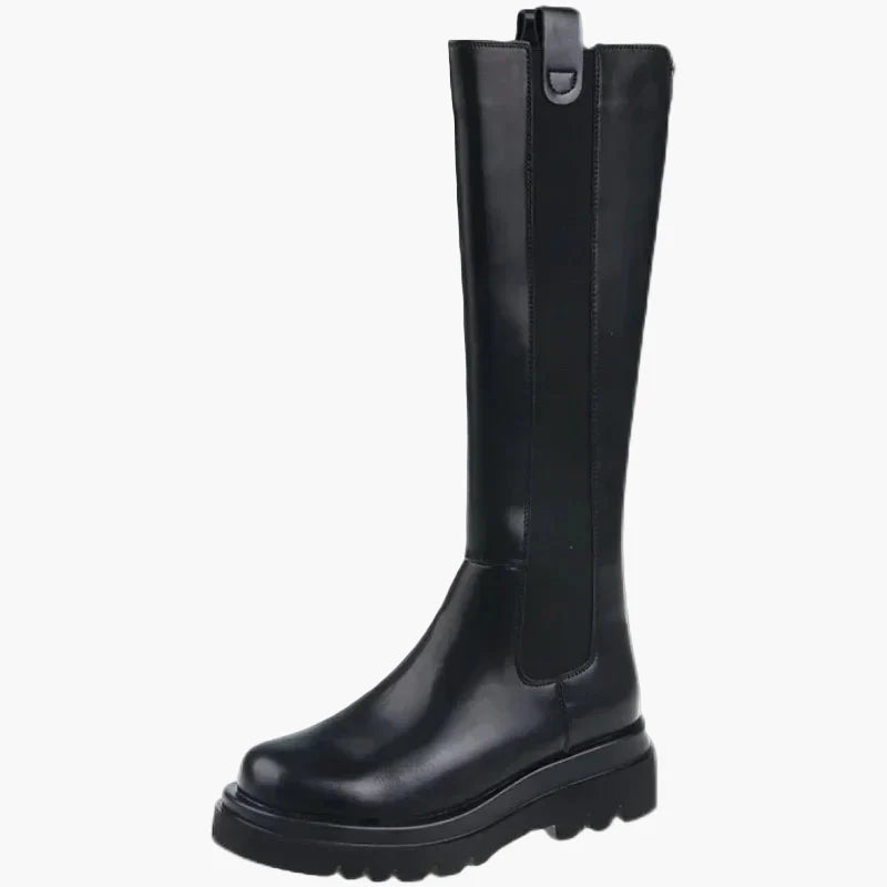 Damen Stiefel mit hohem Schaft und Profilsohle – Trendige Alltags- und Freizeitstiefel