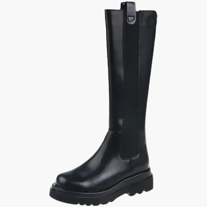 Damen Stiefel mit hohem Schaft und Profilsohle – Trendige Alltags- und Freizeitstiefel