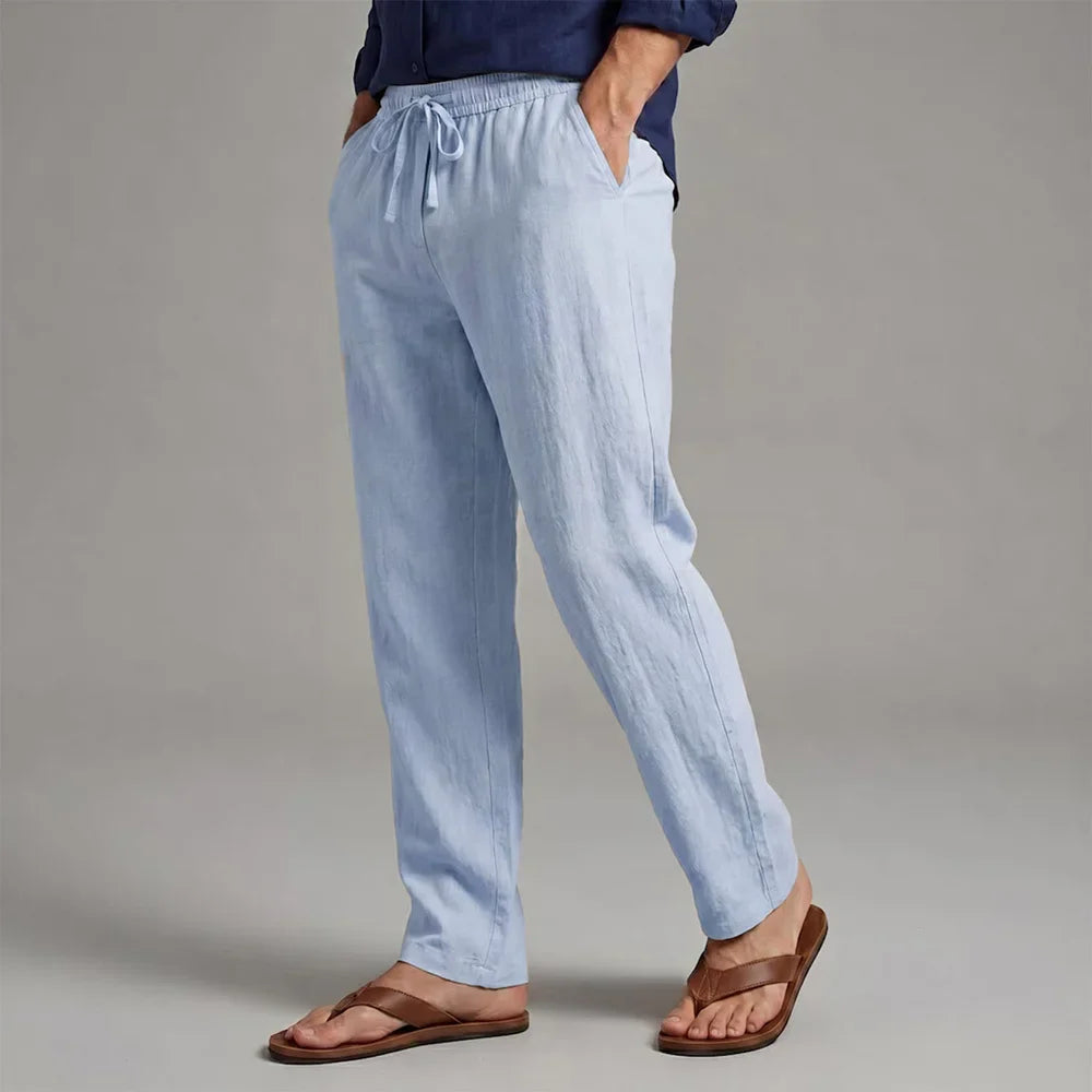 Herren Freizeithose mit Kordelzug und geradem Bein – Leichte Sommerhose