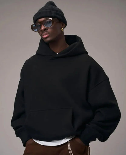 Unisex Hoodie mit Kängurutasche – Oversized, einfarbig