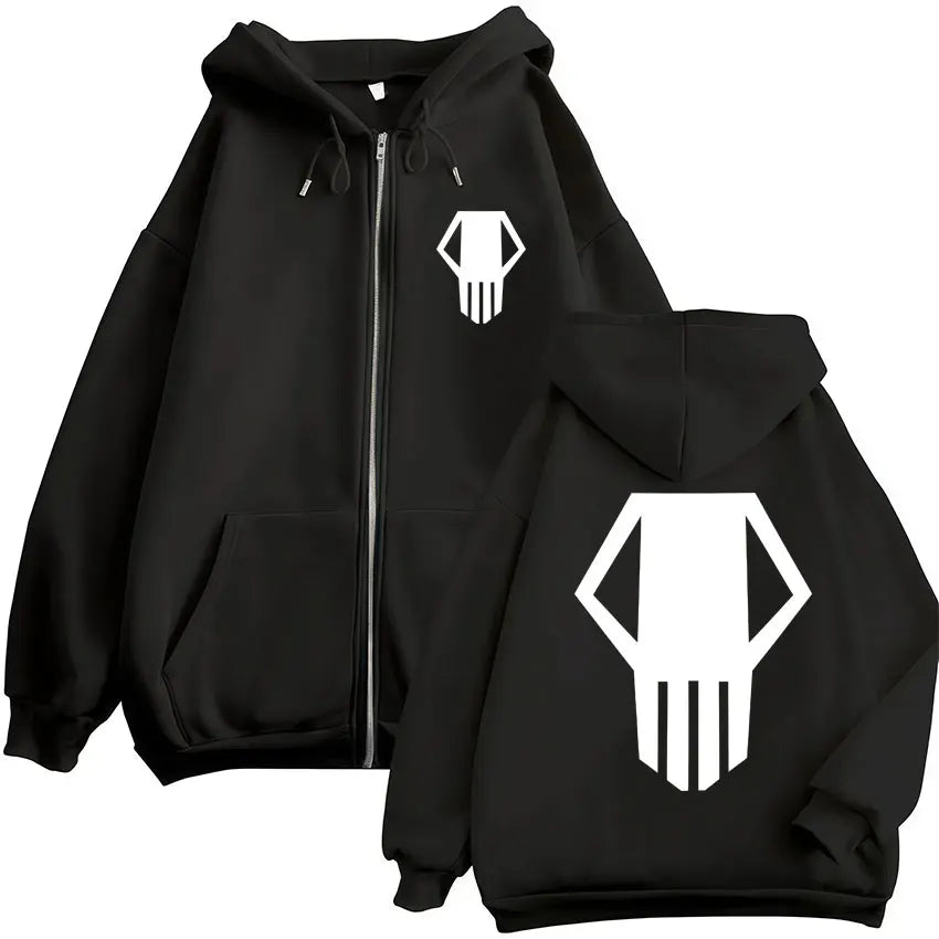 Unisex Reißverschluss Hoodie mit Kordelzug und Motivdruck – Verschiedene Designs