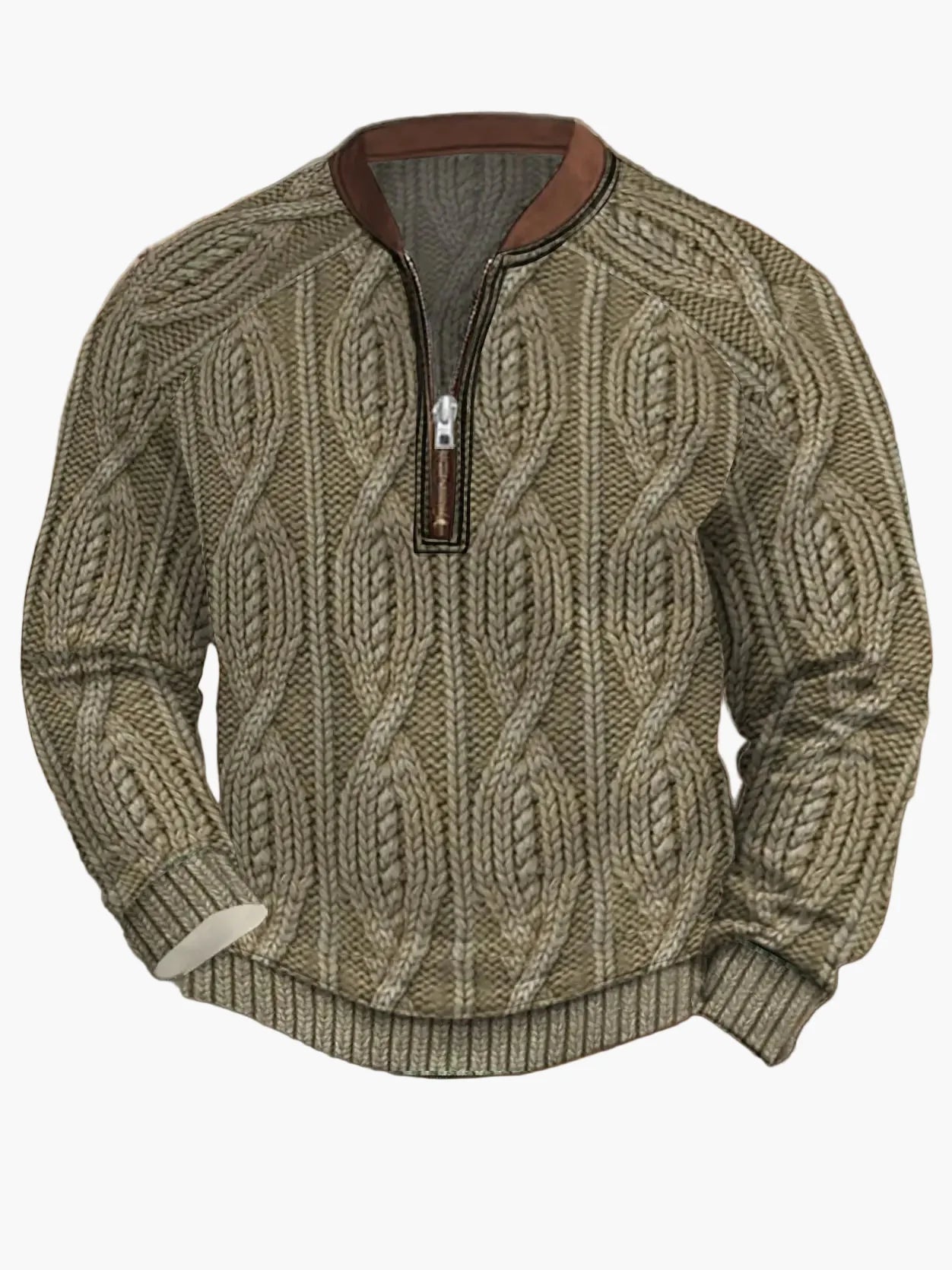 Herren Strickpullover im Street Style mit halbem Reißverschluss – Modischer Freizeitpullover für Frühling und Herbst