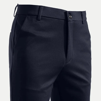 Herren Stoffhose Slim Fit mit Knopfverschluss und Gürtelschlaufen