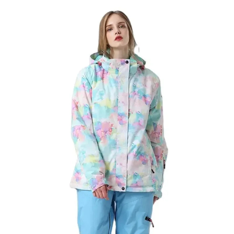 Damen Ski-Snowboardjacke mit Kapuze Wind- & Wasserabweisend