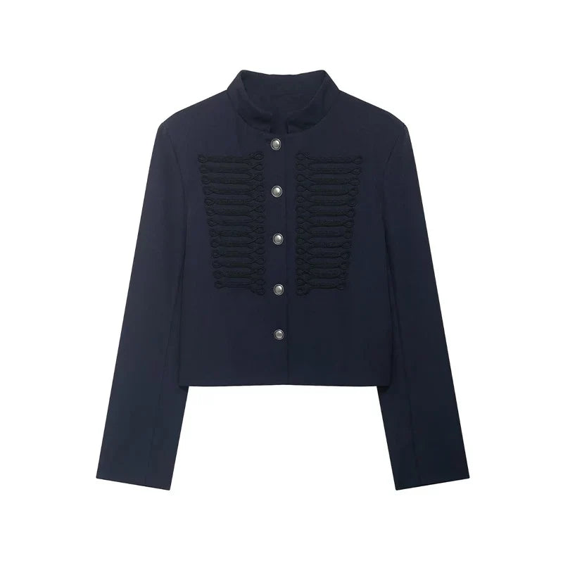 Kurze Damen Uniformjacke Schwarz mit Zierborten