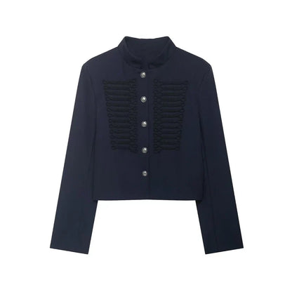 Kurze Damen Uniformjacke Schwarz mit Zierborten