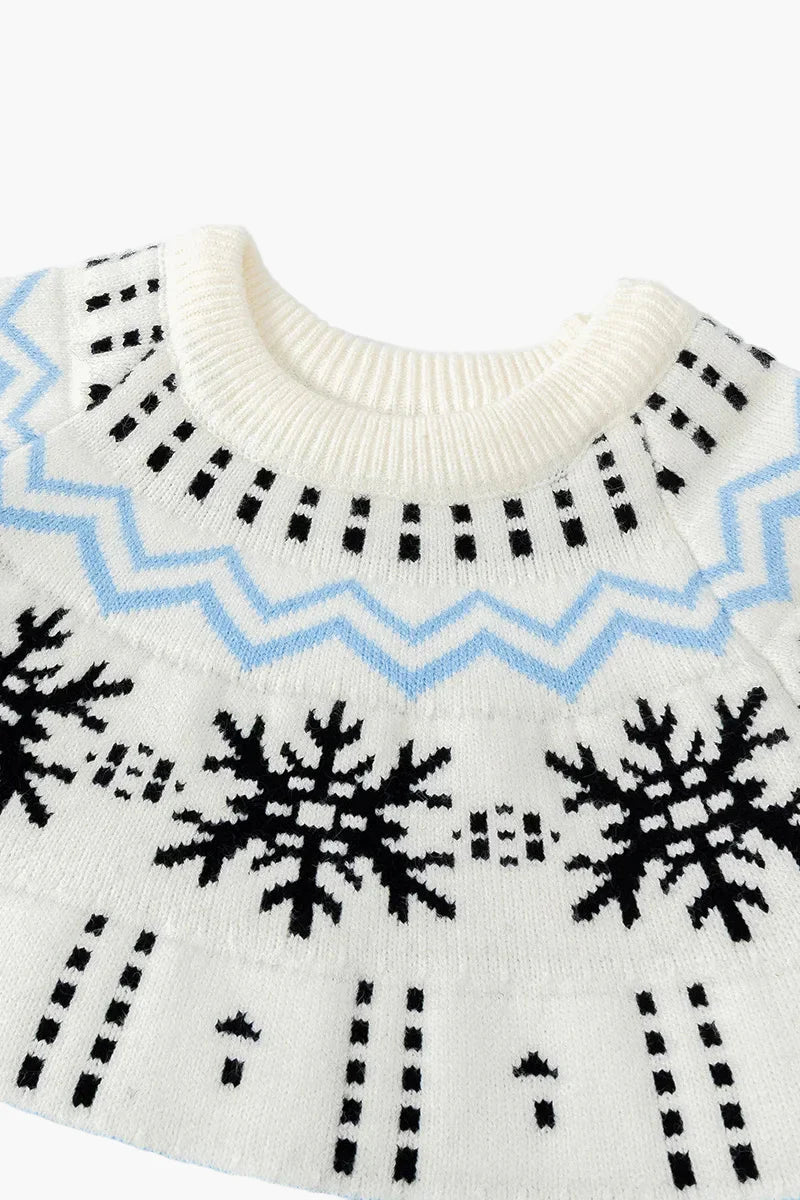 Unisex Winter Pullover mit Norwegermuster – Gemütlicher Strickpullover im Schneeflocken-Design, ideal für kalte Tage