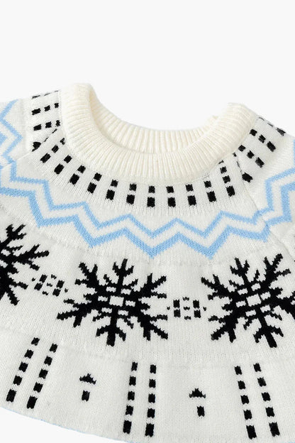 Unisex Winter Pullover mit Norwegermuster – Gemütlicher Strickpullover im Schneeflocken-Design, ideal für kalte Tage