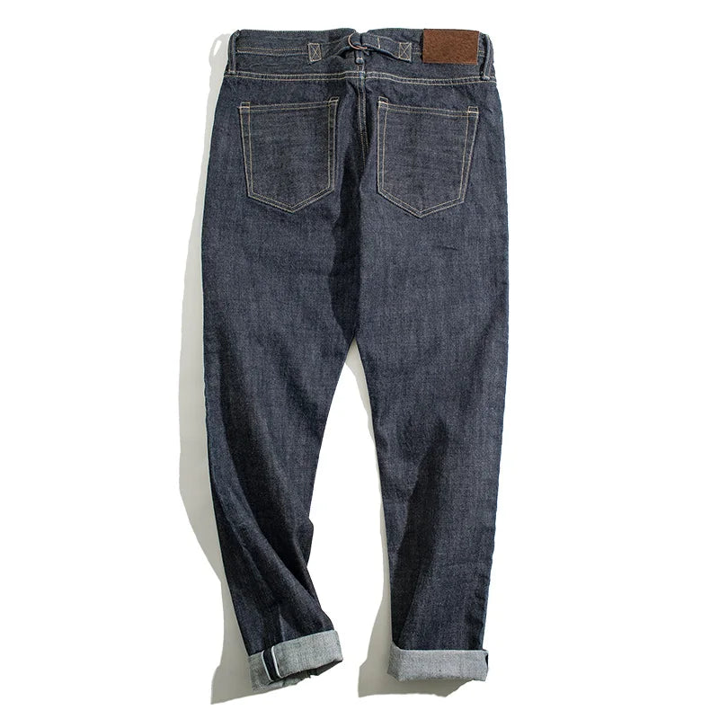 Herren Jeans Dunkelblau Selvedge Denim mit Back Cinch Design