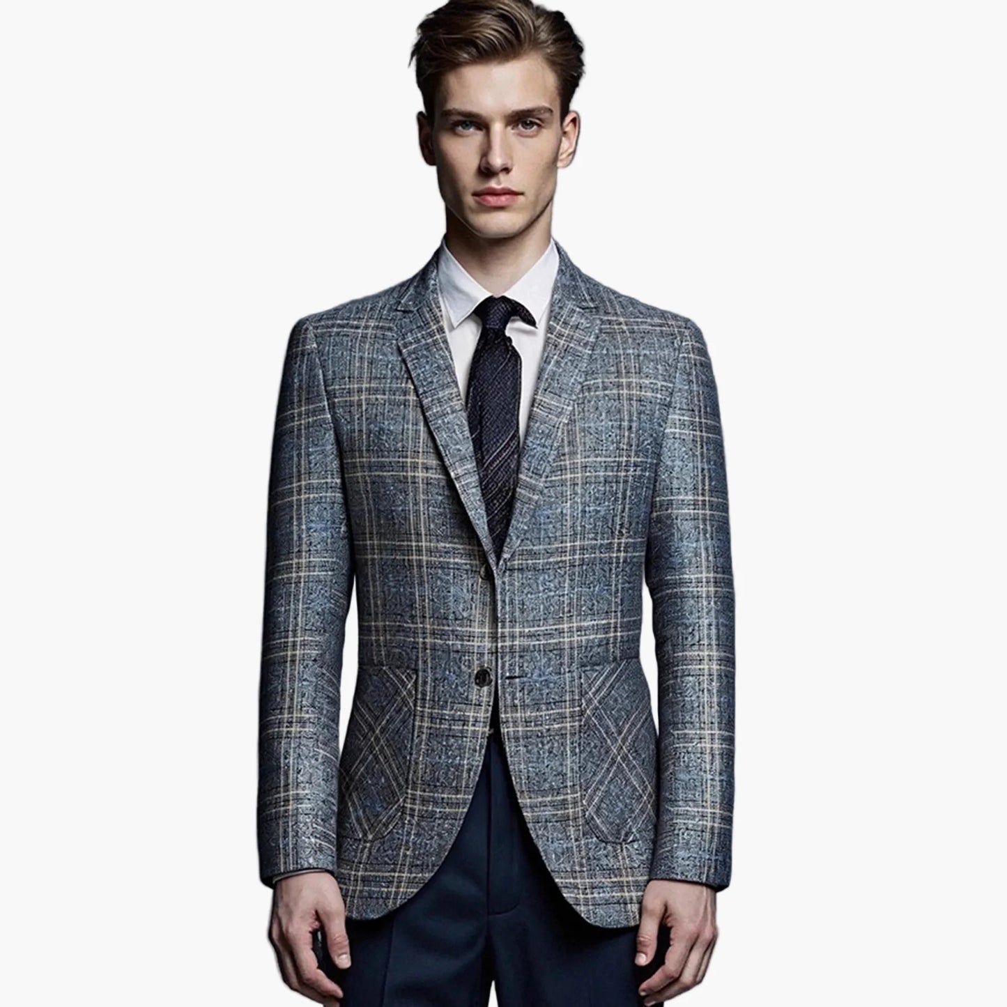 Herren Modernes Business Sakko – Eleganter Anzugblazer im Karomuster für Büro & besondere Anlässe