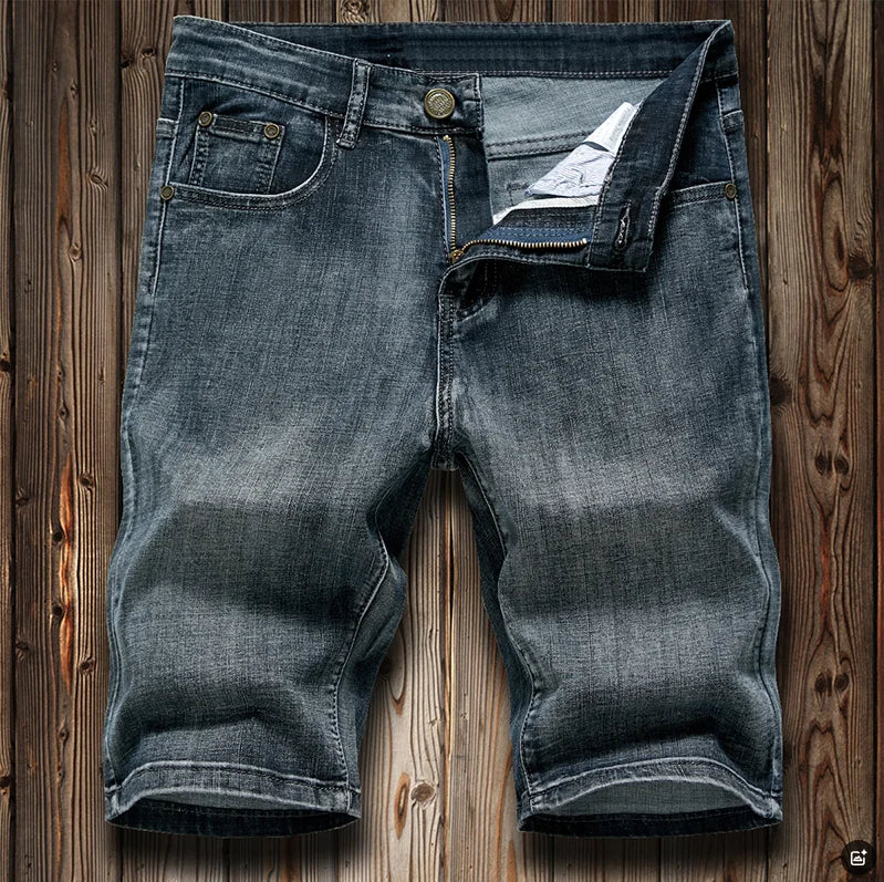 Herren Jeans-Bermudas Kurze Hose Straight Fit Denim Shorts