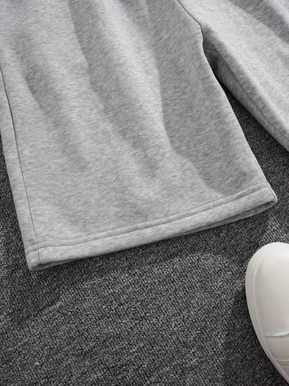 Damen Sweatshorts Grau mit Kordelzug und Taschen