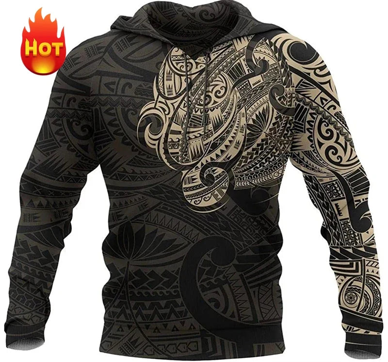 Hoodie mit Kapuze, Langarm, Allover-Print, grafisches Muster