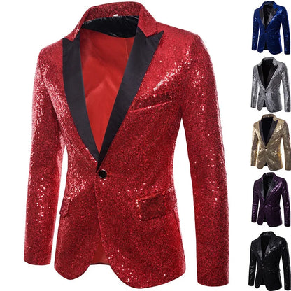 Herren Glitzer Pailletten Sakko – Party & Event Blazer im auffälligen Design