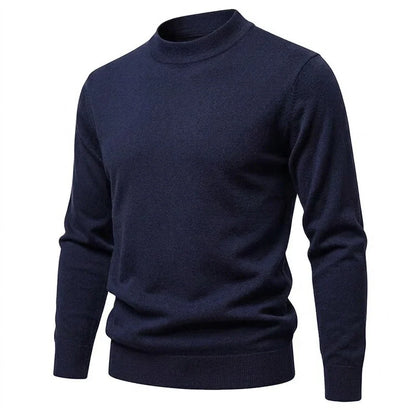 Herren Mock-Neck Pullover Langarm Basic