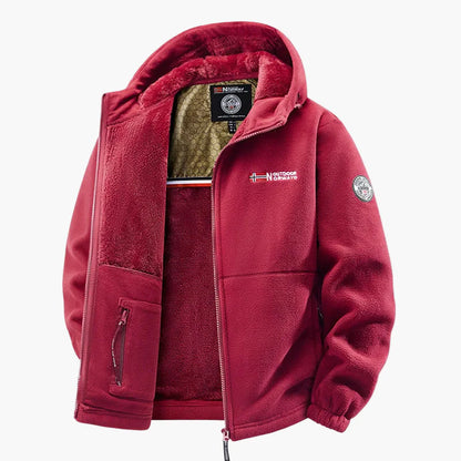 Herren Outdoor Fleecejacke mit Kapuze – Warme Freizeitjacke für Outdoor & Alltag